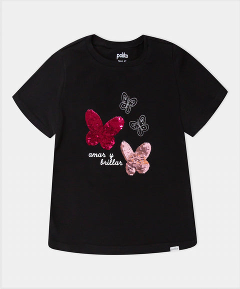 Camiseta Manga Corta Para Bebé Niña