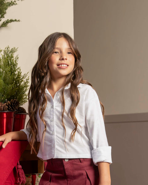 Camisa Manga Larga Para Niña