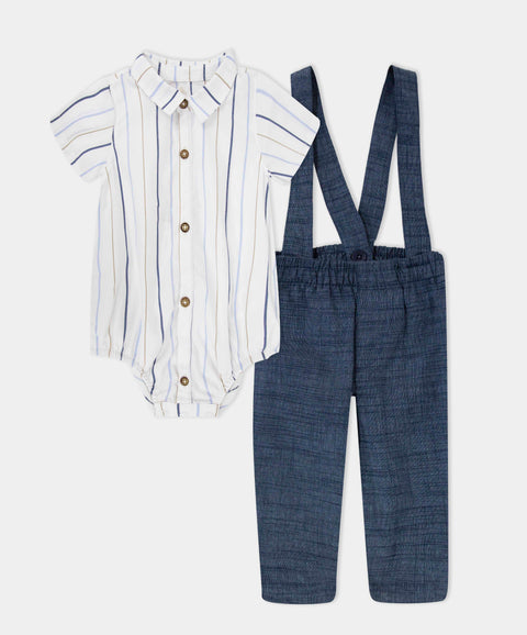 Conjunto Pantalón y Body Camisero Manga Corta Para Recién Nacido