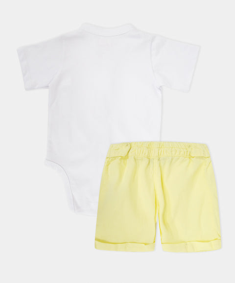Conjunto Bermuda y Body Manga Corta Para Recién Nacido