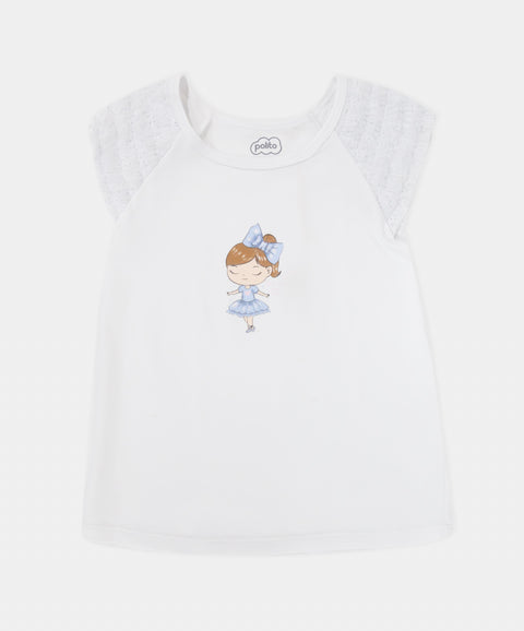 Conjunto Falda Short y Camiseta Manga Corta Para Bebé Niña