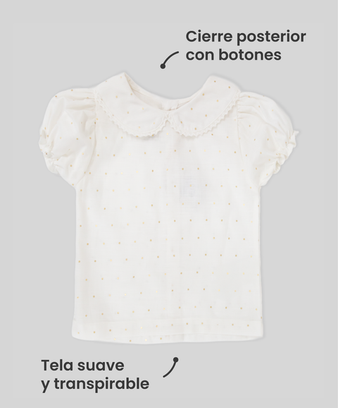 Blusa Manga Corta Para Bebé Niña