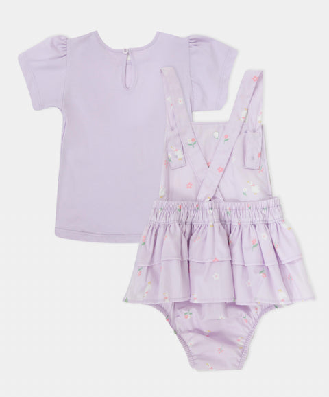 Conjunto Mameluco y Camiseta Manga Corta Para Recién Nacida