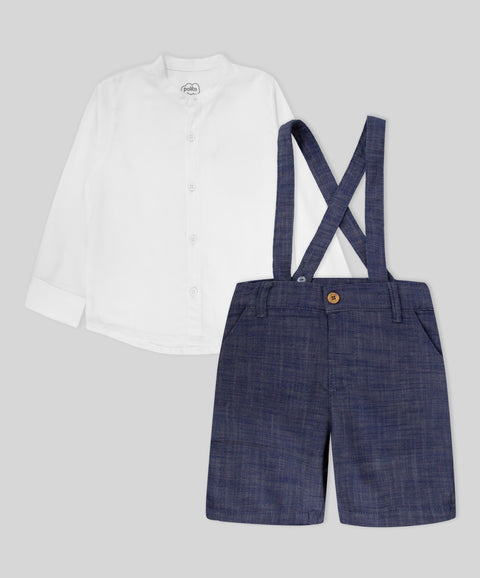 Conjunto Bermuda Tirantes y Camisa Para Bebé Niño