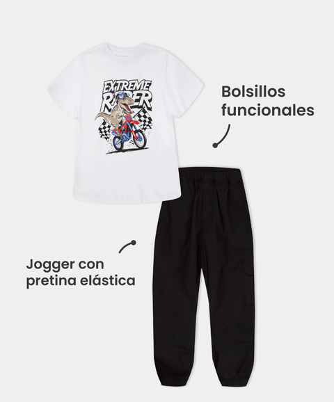 Conjunto Pantalón y Camiseta Manga Corta Para Bebé Niño