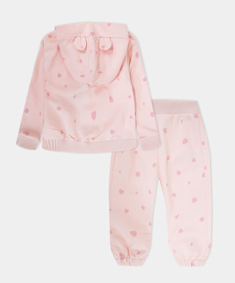 Conjunto Pantalón y Chompa Perchada Para Recién Nacida