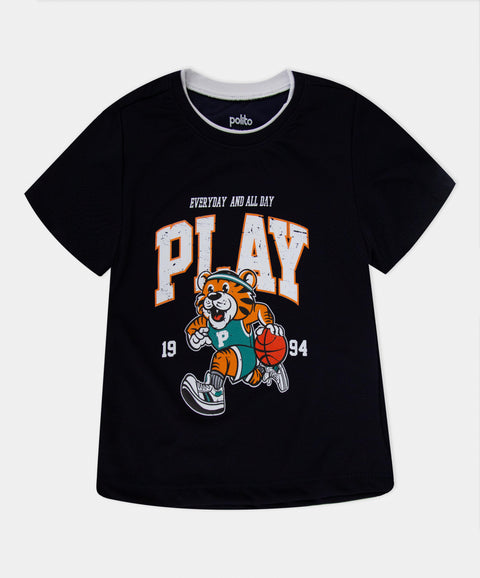 Camiseta Manga Corta Deportiva Para Bebé Niño
