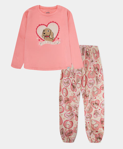 Pijama Camiseta Manga Larga y Pantalon Para Niña