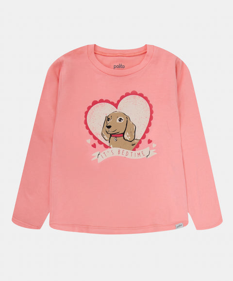 Pijama Camiseta Manga Larga y Pantalon Para Niña