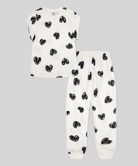 Pijama Camiseta Manga Corta y Pantalon Para Niña