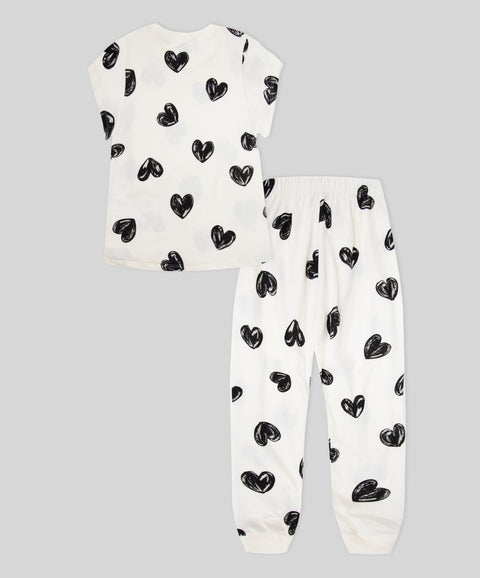 Pijama Camiseta Manga Corta y Pantalon Para Niña