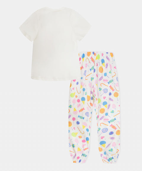 Pijama Camiseta Manga Corta y Pantalón Para Bebé Niña