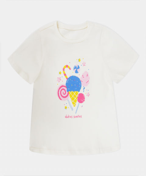 Pijama Camiseta Manga Corta y Pantalón Para Bebé Niña