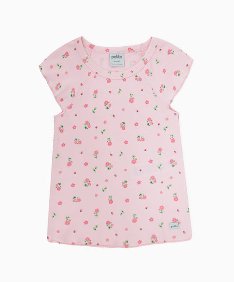 Pijama Camiseta Manga Corta y Short Para Bebé Niña