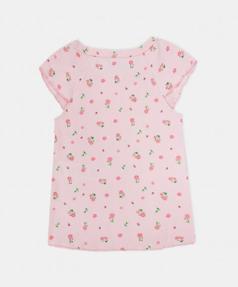Pijama Camiseta Manga Corta y Short Para Bebé Niña