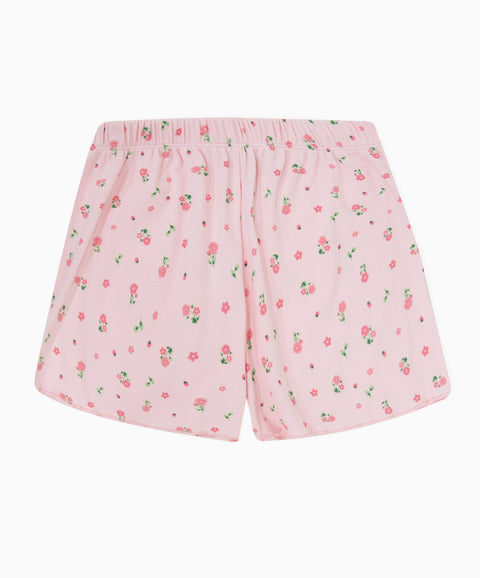 Pijama Camiseta Manga Corta y Short Para Bebé Niña
