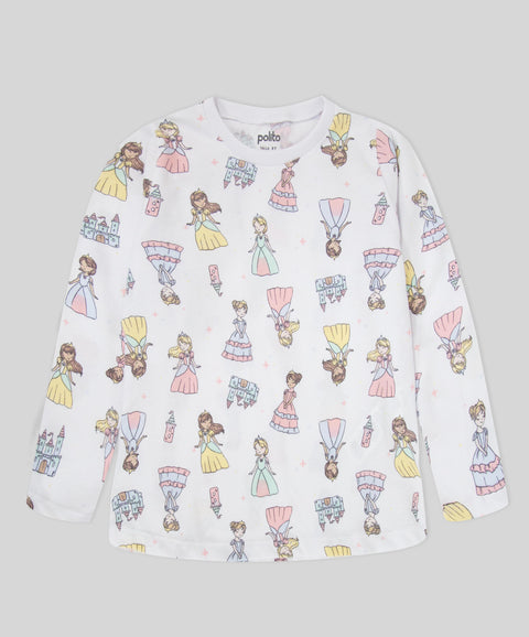 Pijama Camiseta Manga Larga y Pantalón Para Bebé Niña