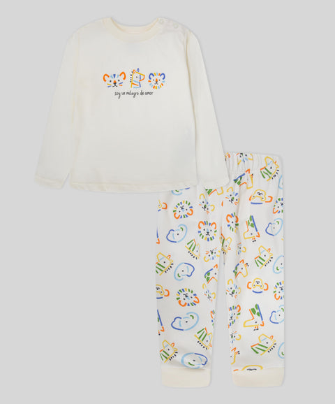 Pijama Camiseta Manga Larga y Pantalón Unisex