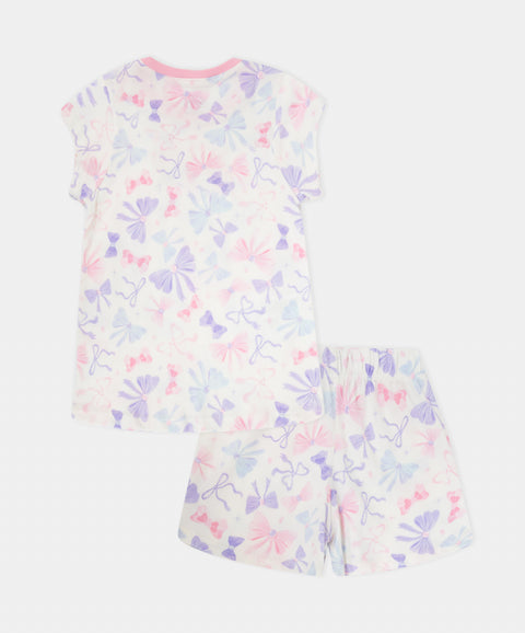 Pijama Camiseta Manga Corta y Short Para Bebé Niña