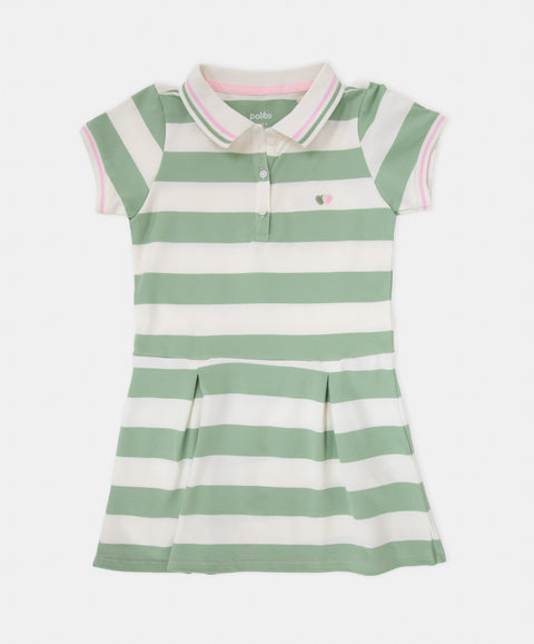 Vestido Polo Manga Corta Para Niña