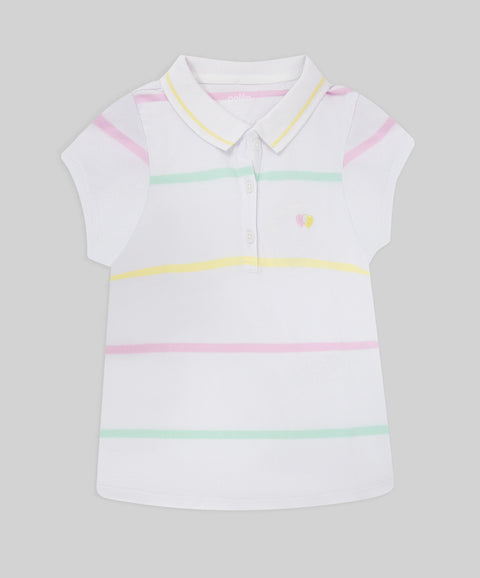 Camiseta Polo Manga Corta Para Bebé Niña