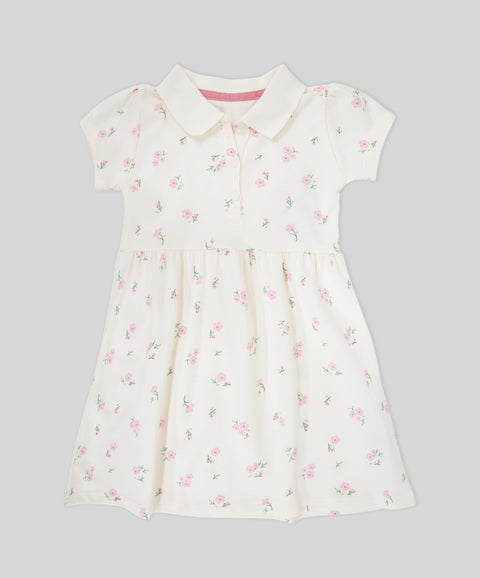 Vestido Tipo Polo Manga Corta Para Bebé Niña