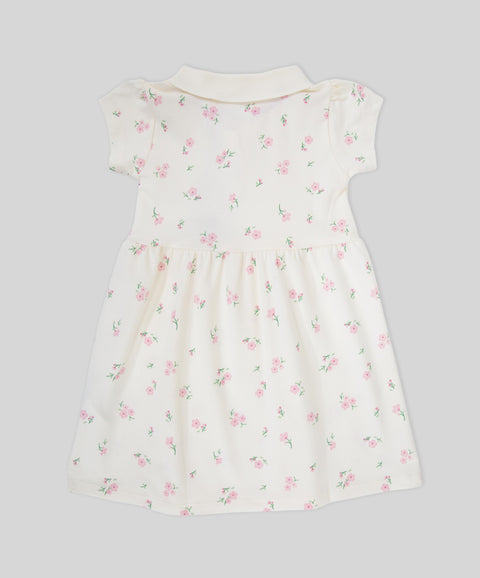 Vestido Tipo Polo Manga Corta Para Bebé Niña