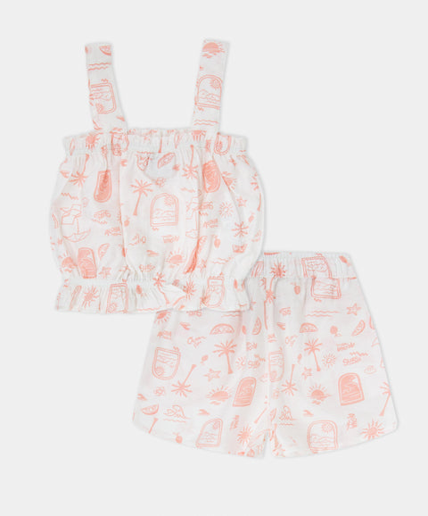 Conjunto Short y Blusa tiras Para Niña