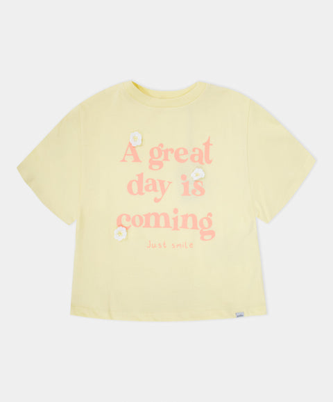 Camiseta Manga Corta Oversized Para Niña