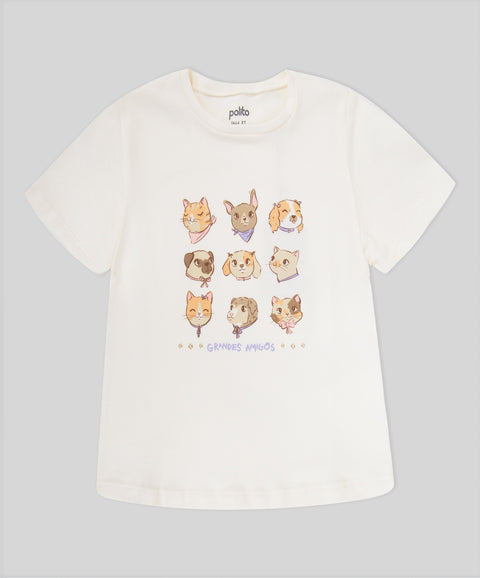 Camiseta Manga Corta Para Bebé Niña