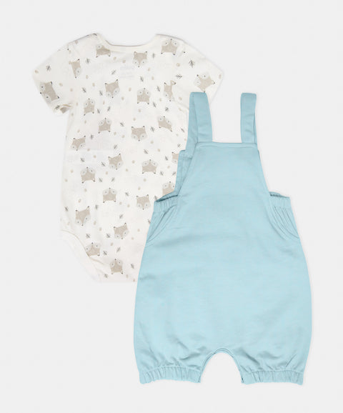 Conjunto Overol y Camiseta Manga Corta Para Recién Nacido