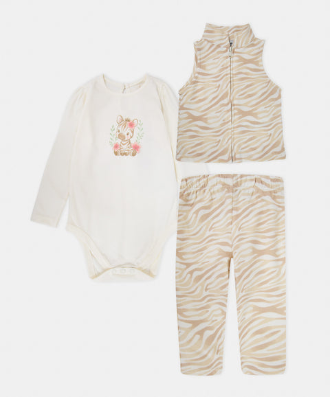 Conjunto de Set x 3 Manga Larga Para Recién Nacida