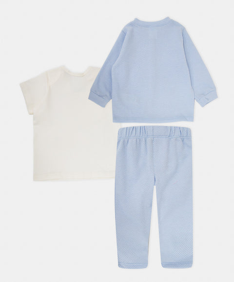 Set x3 Pantalón Y  Camiseta Manga Corta Para Recién Nacido