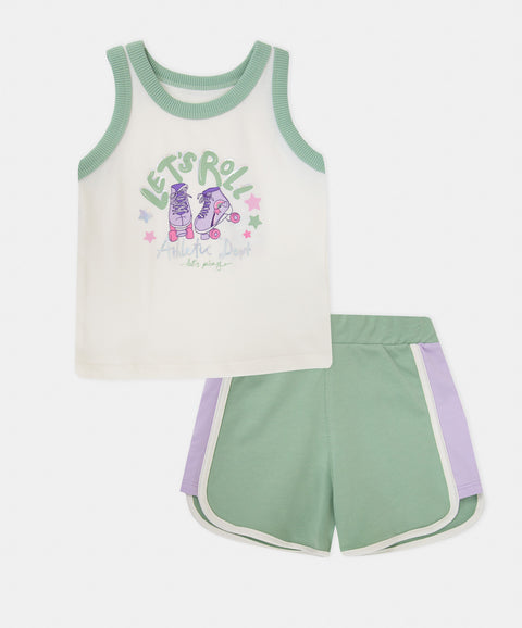 Conjunto Short y Camiseta Manga Sisa Para Bebé Niña