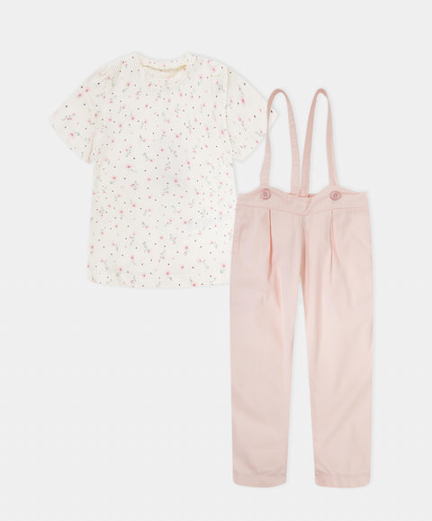 Conjunto Pantalón y Camiseta Manga Corta Para Bebé Niña