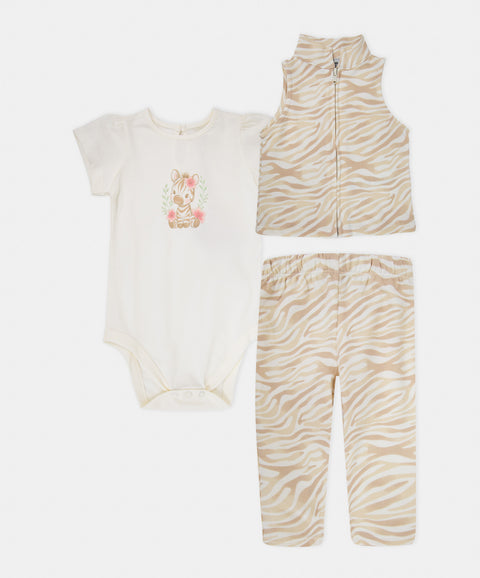 Conjunto de Set x 3 Manga Corta Para Recién Nacida