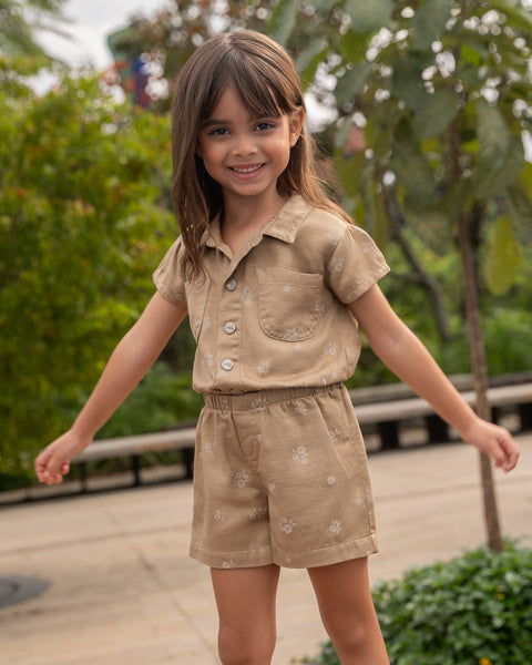 Jumpsuit Corto Para Bebé Niña