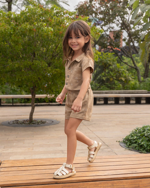 Jumpsuit Corto Para Bebé Niña