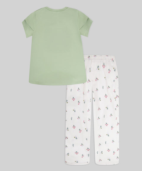 Conjunto Pantalón y Camiseta Manga Corta Para Bebé Niña