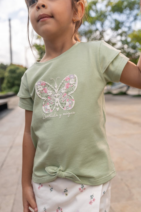 Conjuto Falda y Camiseta Manga Corta Para Bebé Niña