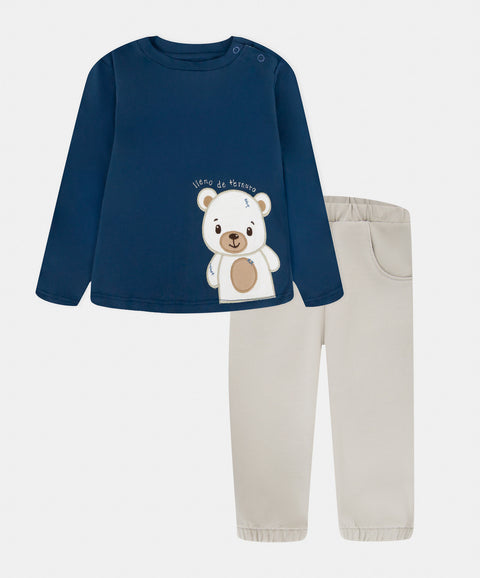 Conjunto Pantalón y Camiseta Manga Larga Para Bebé Recién Nacido