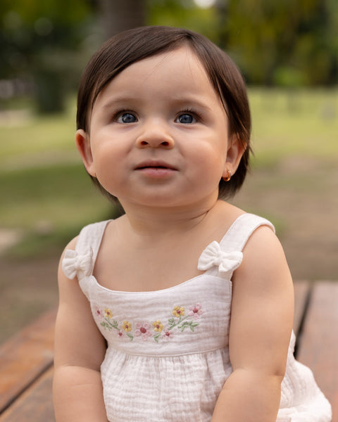 Conjunto Short y Blusa Manga Sisa Para Recién Nacida