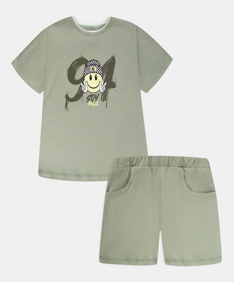 Conjunto Bermuda y Camiseta Manga Corta Para Bebé Niño
