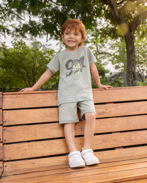 Conjunto Bermuda y Camiseta Manga Corta Para Bebé Niño