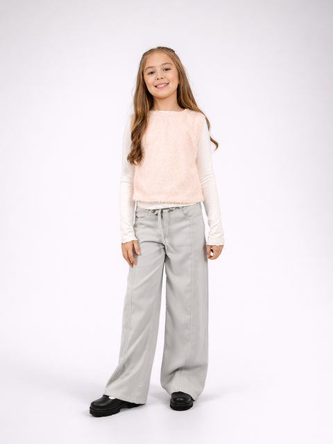 Set Chaleco y Camiseta Manga Larga Para Niña