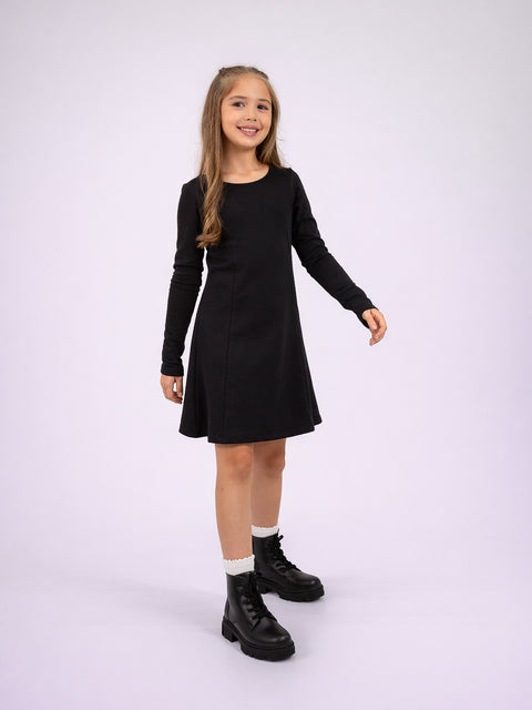 Vestido Corto Manga Larga Para Niña