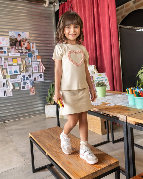 Conjunto falda Short y Camiseta Para Bebé Niña