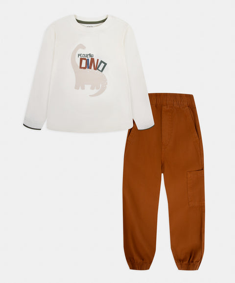 Conjunto Jogger y Camiseta Manga Larga Para Bebé Niño