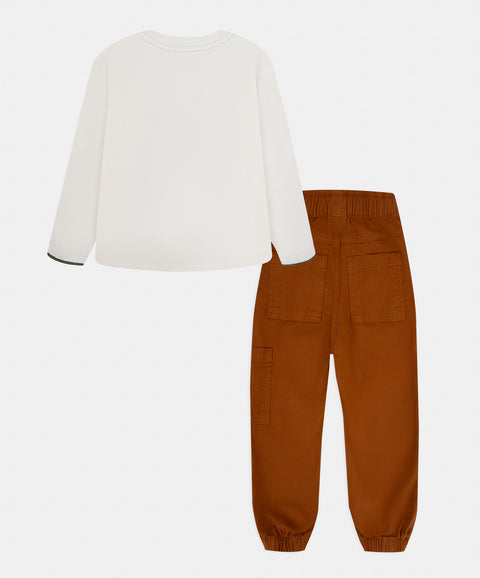 Conjunto Jogger y Camiseta Manga Larga Para Bebé Niño