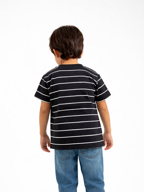 Camiseta Rayas Manga Corta Para Bebé Niño